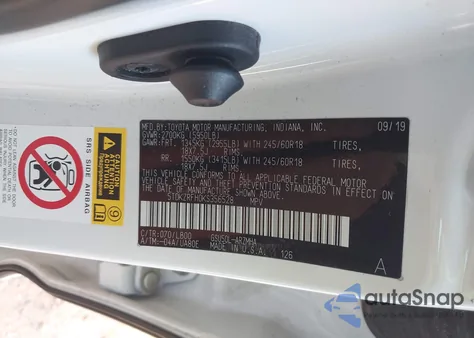 2019 Toyota Highlander Xle from USA, damaged, VIN 5TDKZRFH0KS356528